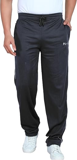 Particle Premium Men’s Plus Size Athleisure Track Pants | Big &amp; Tall Straight Fit Lounge Pants (Waist 36-54) | 230 GSM Rib...