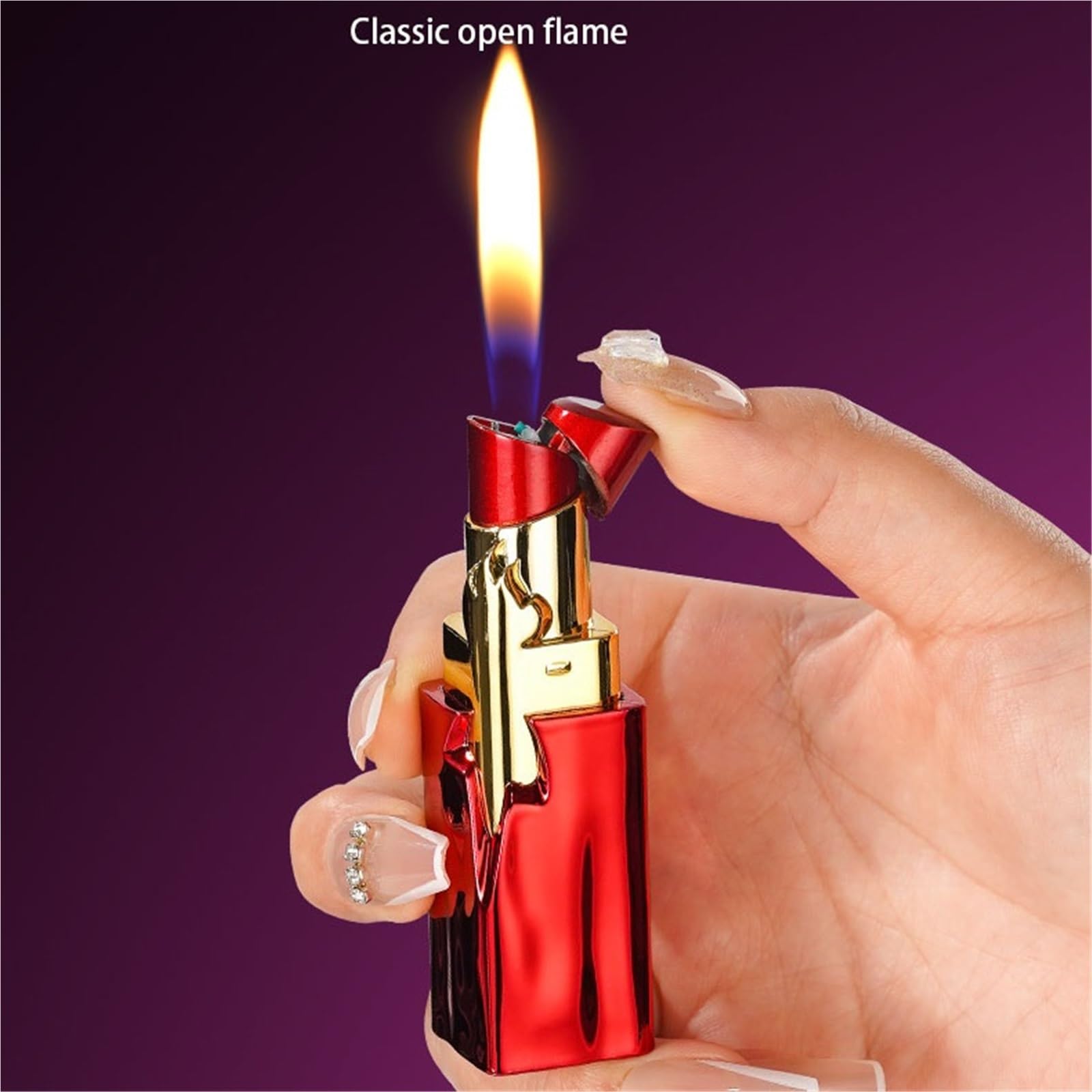 Encendedor portátil de llama suave, tamaño de llama ajustable, gas butano recargable, perfecto para cigarrillos, fogatas, velas, paquete de 2 para regalos
