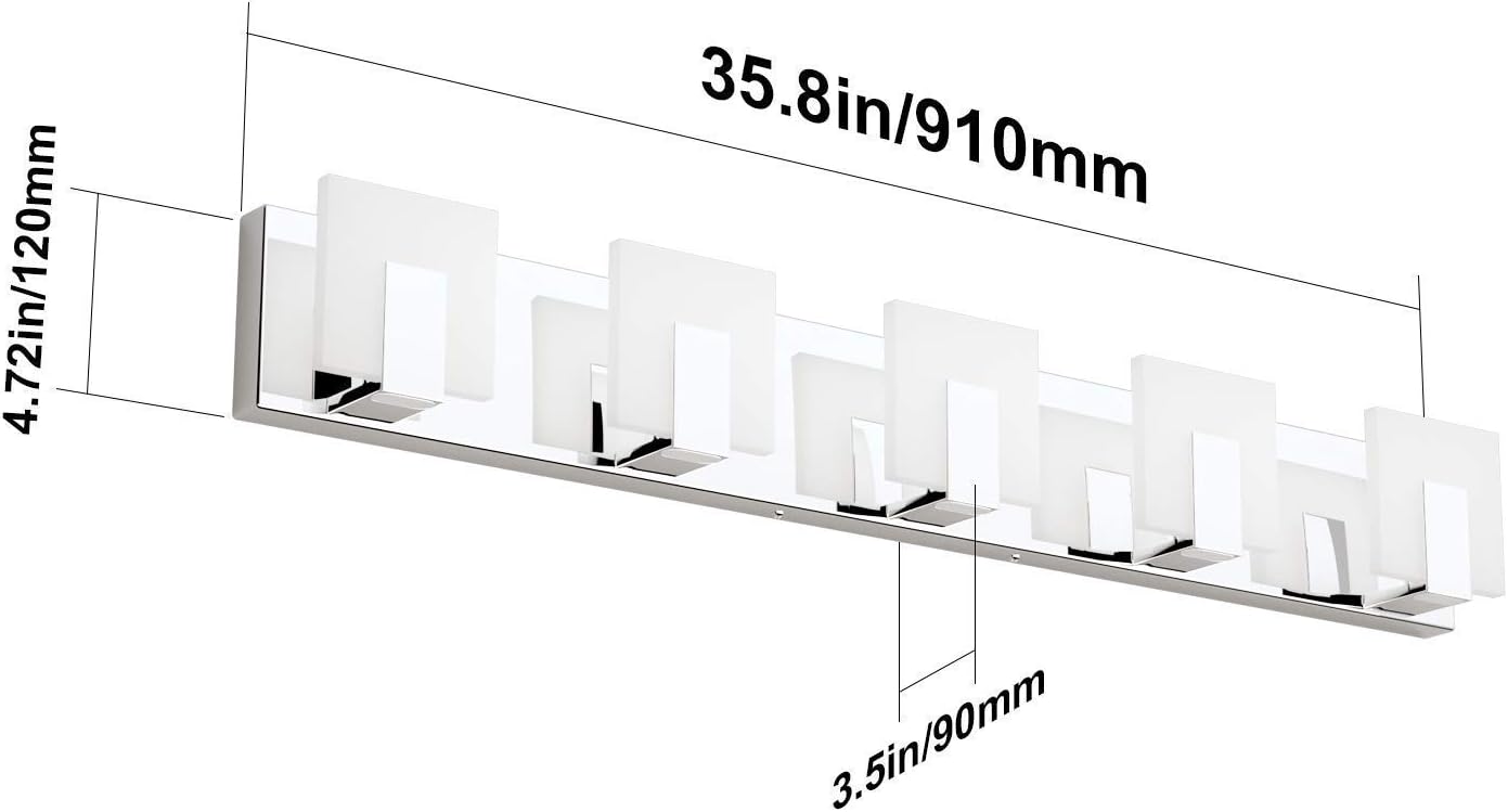 Aipsun Modern LED Vanity Light for Bathroom Frosted White Acrylic Up and Down Bathroom Wall Light Fixtures Over Mirror