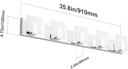 Miniatura 7 de Aipsun Moderna lámpara LED de tocador para baño, acrílico blanco esmerilado, arriba y abajo, accesorios de pared sobre espejo