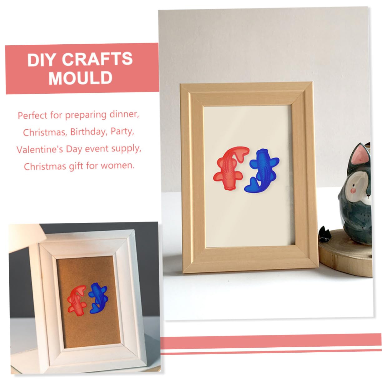 HEMOTON 12pezzi Stampo Silicone Per Carpe Da Mould Flessibile Per Decorazioni Di Torte e Sapone Facile Da Sformare e Riutilizzabile