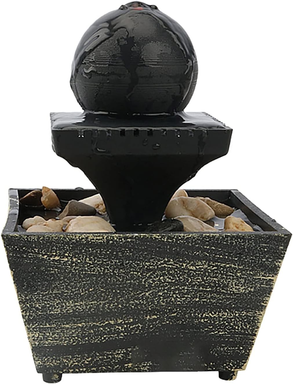 Indoor Fountain Exquisite ABS Water Fountain Desktop Ornaments Flowing Water Waterfall Home Office Tabletop Craft Decoration Aessories Meditation Fountain