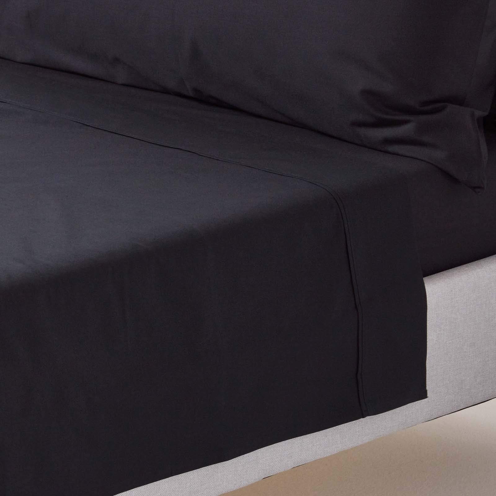 Homescapes Black Pure Egyptian Cotton Flat Sheet 200 Tc 400 Thread Count Equivalent Bed Sheet