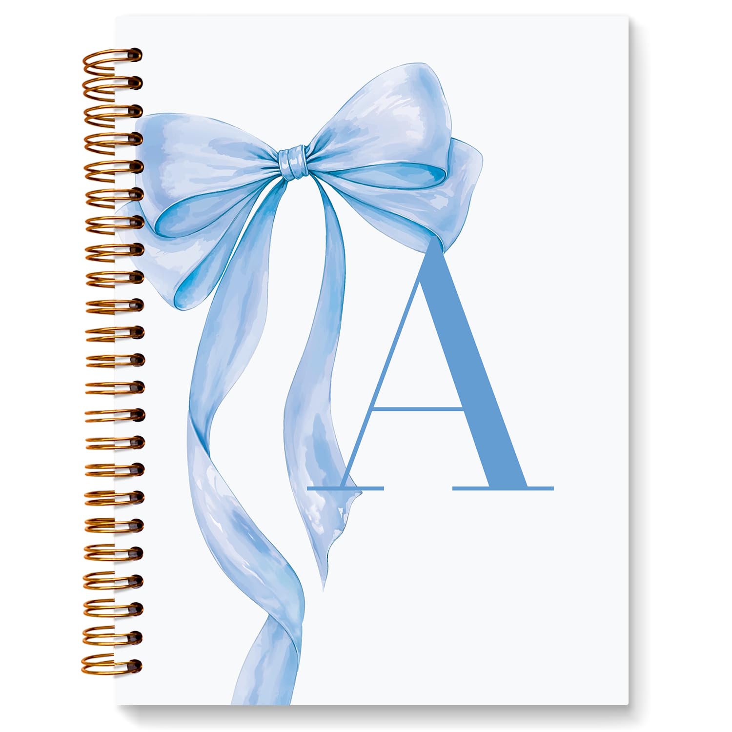 JXREQ Notizbuch mit blauer Schleife, personalisierbar, Kokette