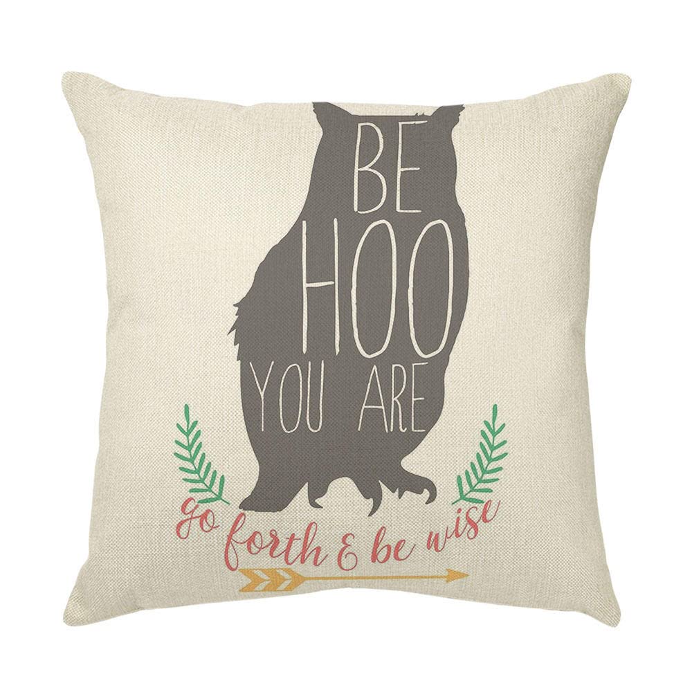 4 Piezas Funda de Almohada 65x65cm Búho Negro Claro Fundas de Cojín Terciopelo Sencillo y Decorativo para Sofá Camas Dormitorio Coche Lino Cojines Throw Pillow Covers （26x26in）