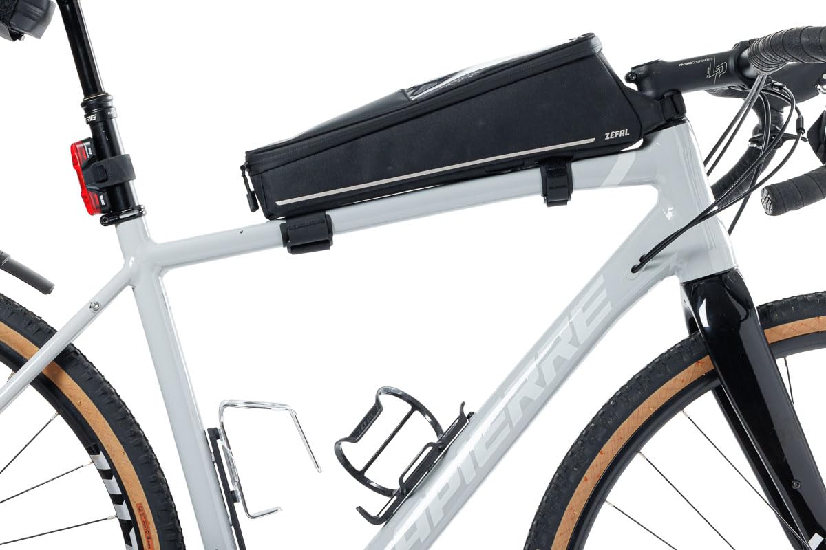 ZEFAL Console Pack Top-Tube Bag - Waterproof Bicycle Frame Bag with Built-in Phone Holder - Black - T3-3 Litre