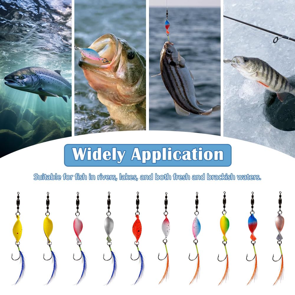 10 Pz Cucchiai Twist per Trote 5g Ondulanti Trota Spinning Cucchiaini da pescas spinnings Esche Artificiali spinning Cucchiaini Trota da pesca Esche per gli Amanti della Pesca