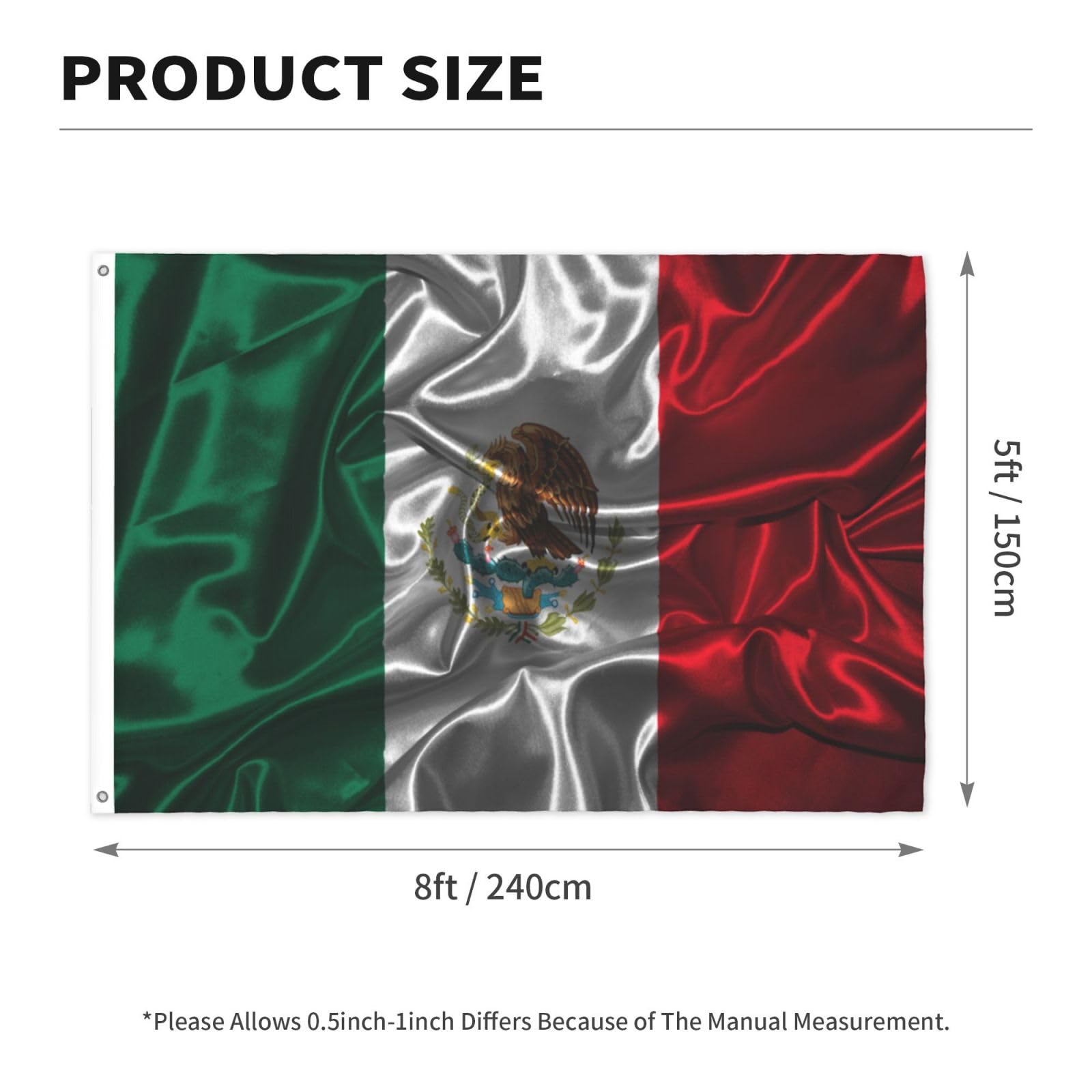 Amazon.com : LIFANGMI Silk Style Flag Of Mexico Flags For Outside