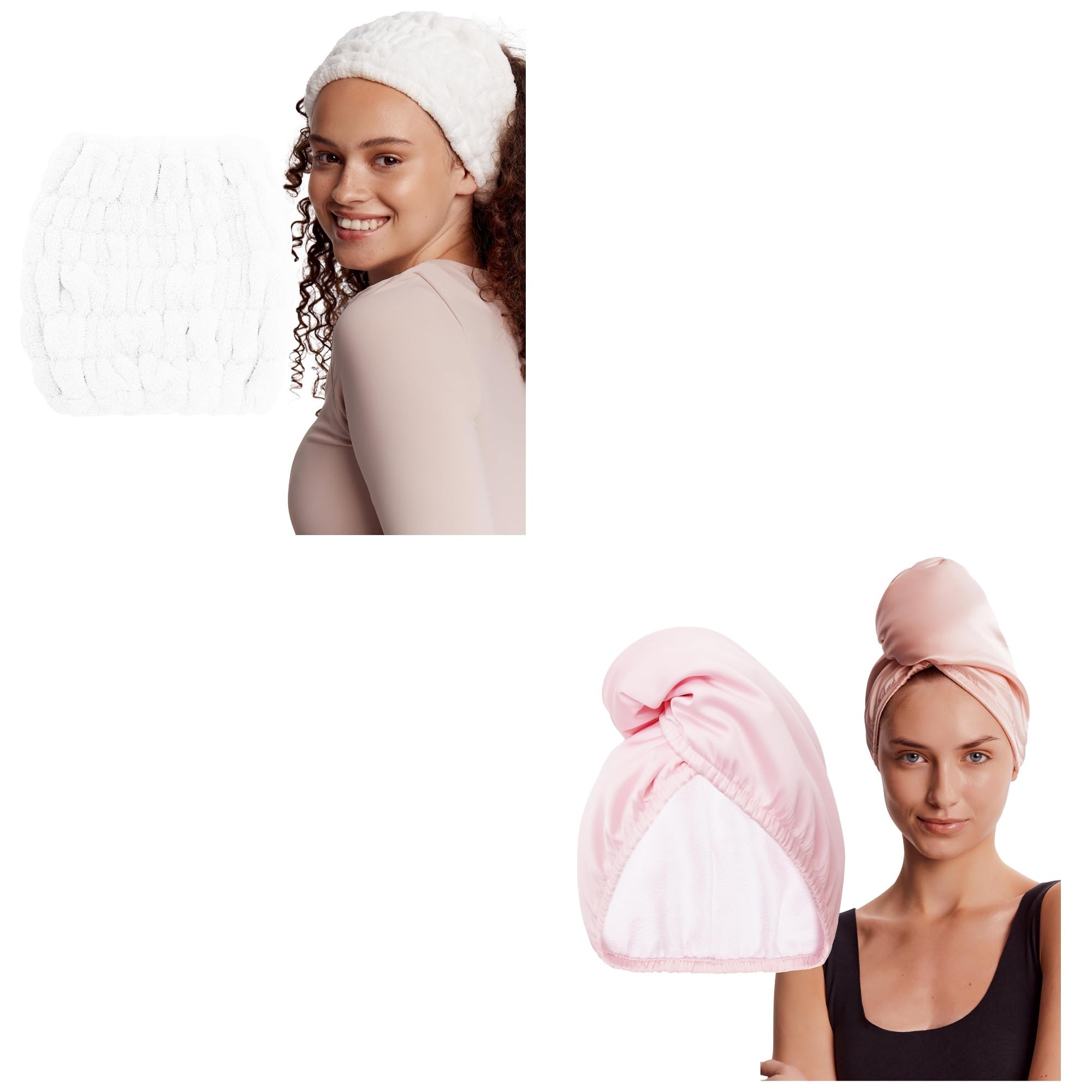 GLOV Bundle de cuidado capilar con diademas y toalla de microfibra absorbente para el cabello 8