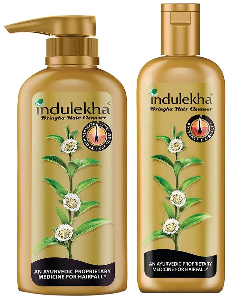 Ind.lekha Bringha Shampoo, Proprietary Ayurvedic Medicine for Hairfall, 580ml & Indulekha Bringha Shampoo, 340ml