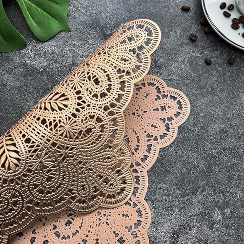 Set de table or rose resistant 38 cm au fini metallise structure pour reception elegante - 4
