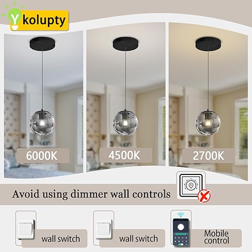 Miniatura 180 de Escalera LED de 10 luces LED moderna con globo de cristal, lámpara colgante grande para techos altos, accesorios de iluminación de entrada, villas y