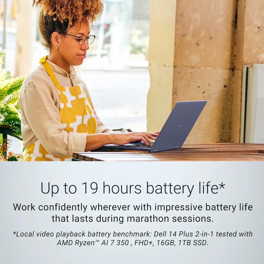 Image of Dell 14 Plus (Next Gen Inspiron 7440) 2-in-1 AI Laptop (14 inch FHD+ Touch, AMD Ryzen AI 7 350 (> Intel Ultra 7 255U), 16GB DDR5, 1TB SSD), Copilot+ PC, Backlit, FP, 1080P Webcam, Wi-Fi 7, Win 11 Home
