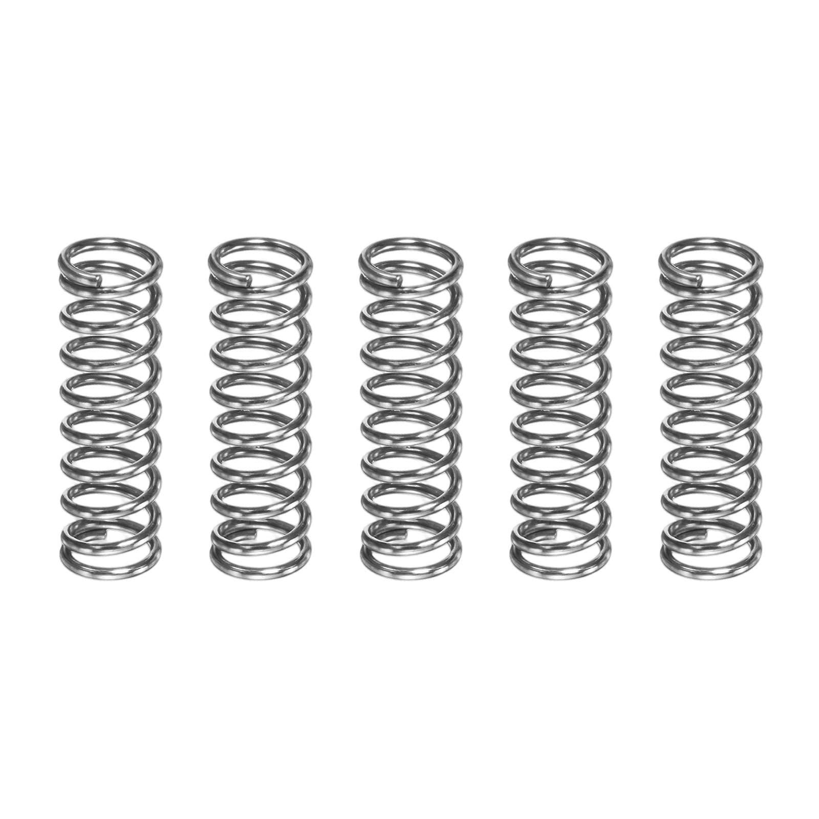 M METERXITY 5-Pack Compression Springs, 25mm Length 8mm OD 304 Stainless Steel Pruner Replacement Springs for Garden Tool/DIY/Mechanical Repair Replacement [Silver Tone, 1mm Wire Size]