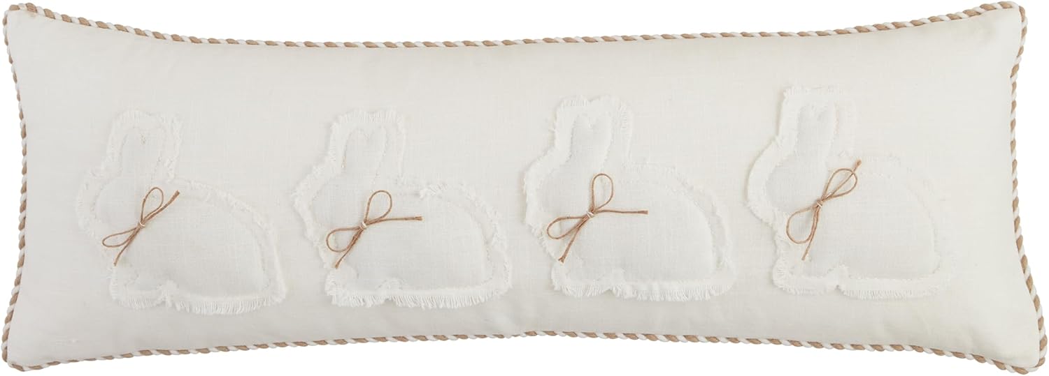 Mud Pie Long Spring Bunny Pillow; Long 11" x 32"