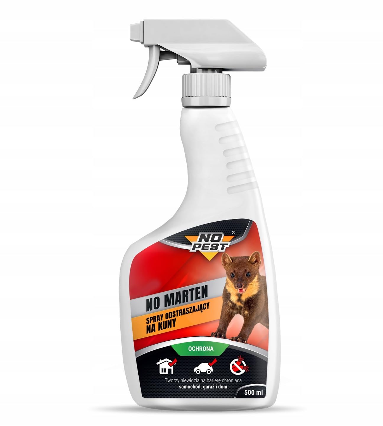 NO MARTEN Spray 500 ml – Spray contro martore – Protezione efficace per martore per auto, garage e casa – Barriera protettiva invisibile – Pronto all'uso