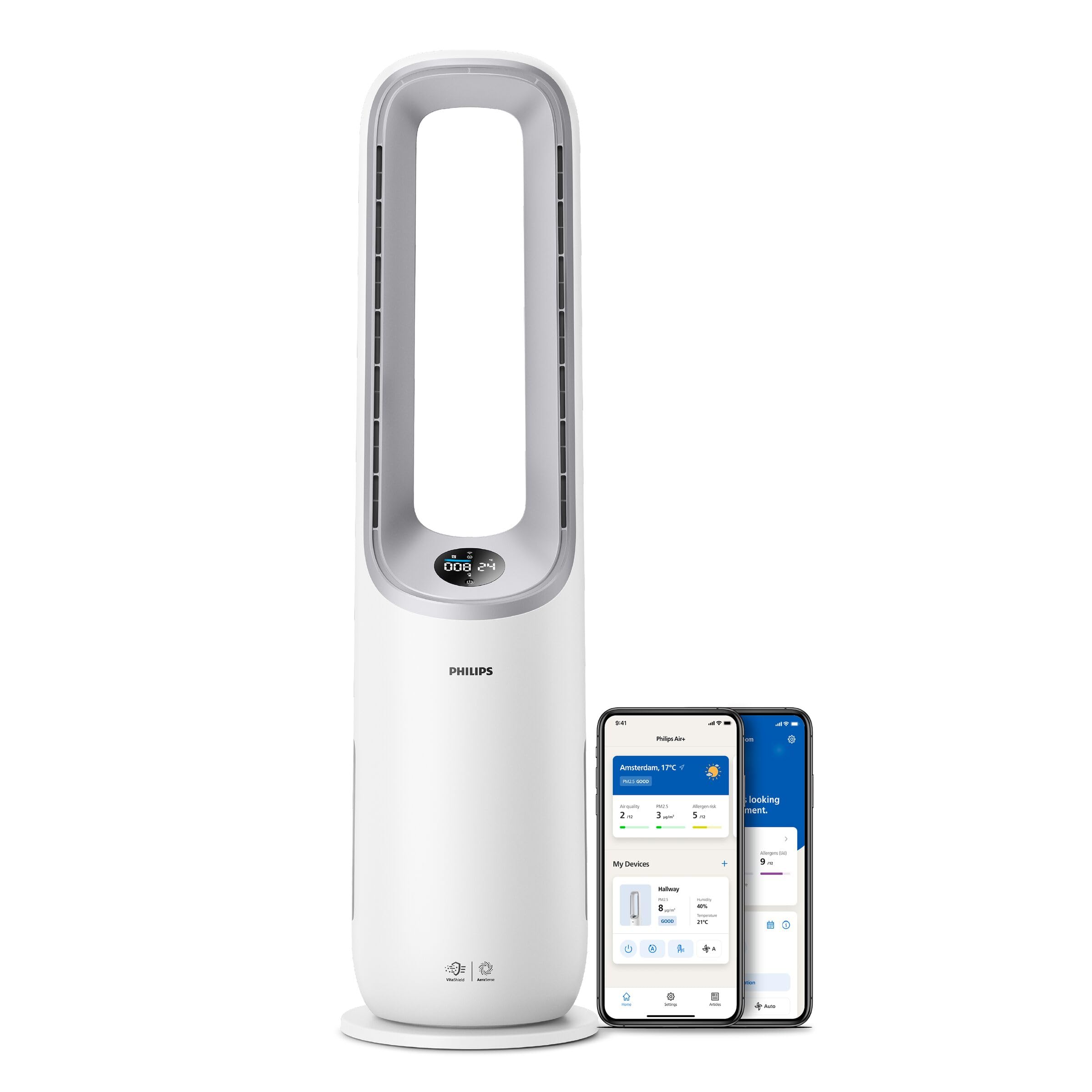 PHILIPS Air Performer 7000 2-in-1 Luftreiniger & Ventilator, Weiß, HEPA