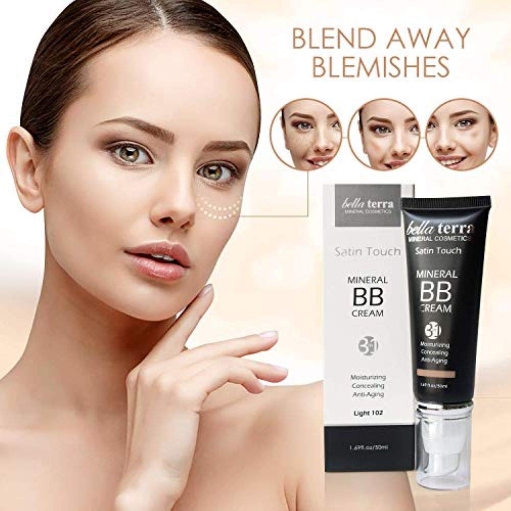 Bellaterra Cosmetics BB Cream – Tinted Moisturizer & Mineral Foundation Makeup, Light 102 – Lightweight, Oil-Free, Buildable Coverage, Matte Finish, Anti-Aging Concealer, Clean Beauty, 1.69 oz - Image 2