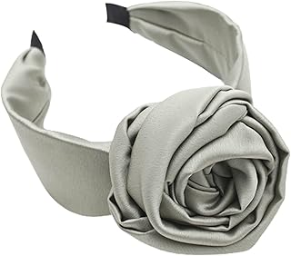 Diadema de satén con decoración floral, diadema para el pelo, duradera, suave, color verde
