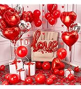 PartyWoo Valentines Balloons, Heart Balloons for Valentines Day Decorations, Valentine Decoration...