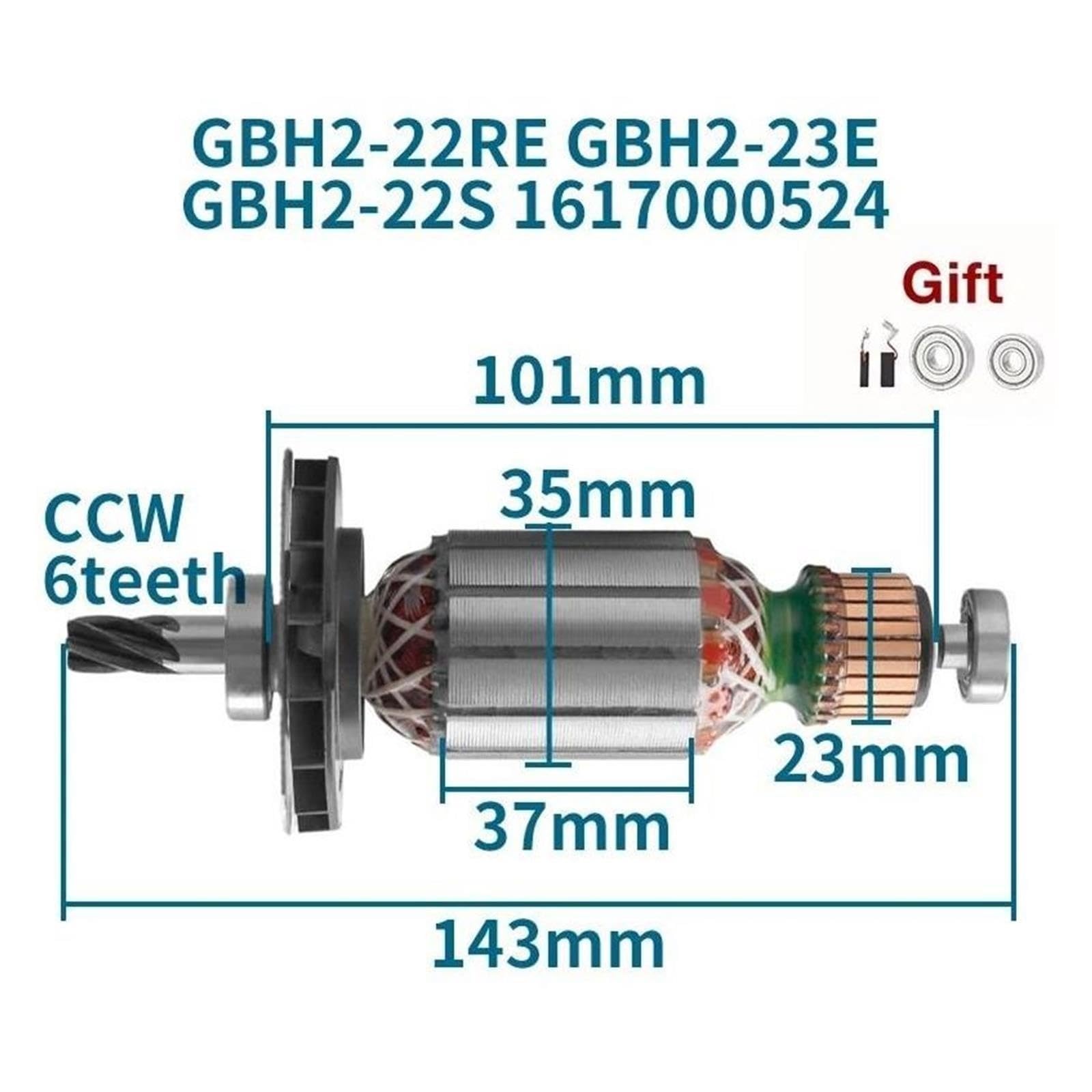 Bohrhammerrotor, Compatible With Bosch, For GBH2-22S GBH2-22RE