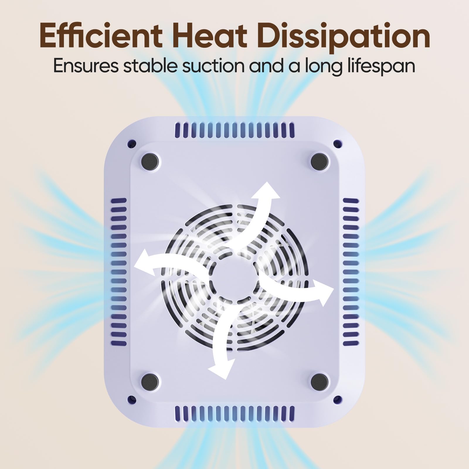 Aspiratore Professionale per Polvere da Unghie con Aspirazione Potente 360°, 45 Livelli di Velocità & Filtro Riutilizzabile, 160CFM 4300RPM Estrattore di Polvere Silenzioso