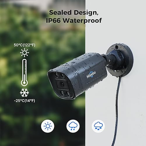 Miniatura 2 de Detección de personavehículo Hiseeu 3K 5MP TVI Sistema de cámara de seguridad con cable 8ch 5MP H.265+ DVR 4PCS Cámaras 1TB HDD Sistema de cámara de