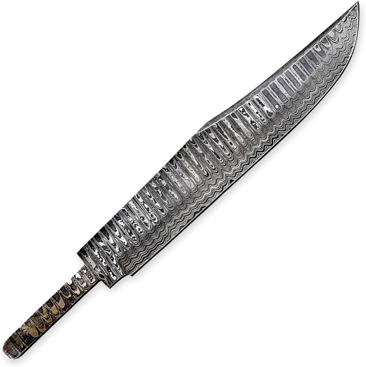 Custom Hand Forged Damascus Steel Blank Blade Hunting Knife Bowie Blade Damascus Blade Billet Camping, Survival, Collectors Knives Handmade Knife Making Supply (BWE-07)