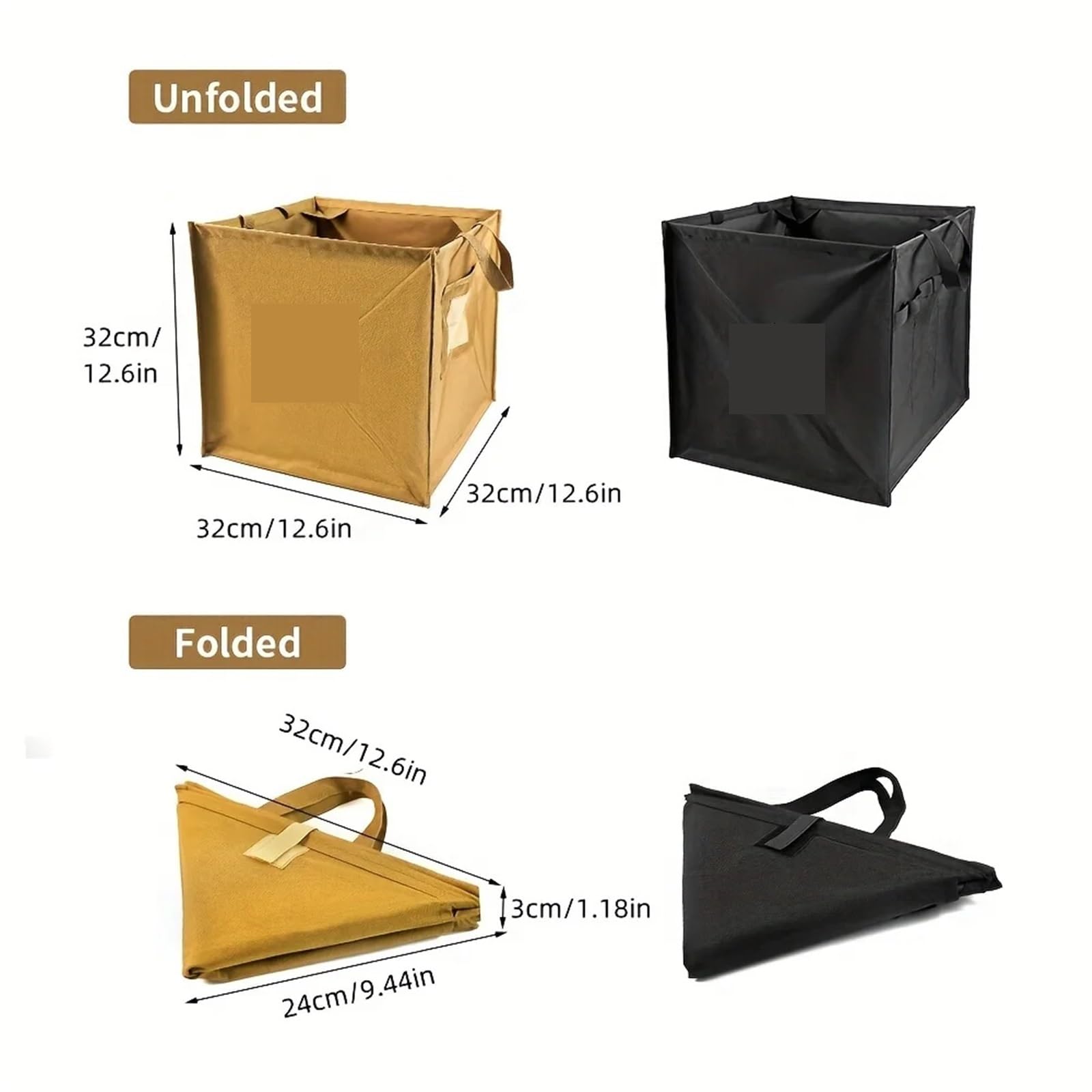 Sac à Corde d'escalade Sac à Corde d'escalade 2 pièces, Sac Portable Pliable, Panier à vêtements Sales avec poignée, Poubelle de Camping Pliable for Barbecue Pique-Nique randonnée(Khaki)