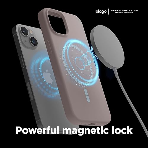 Miniatura 5 de elago Funda magnética compatible con MagSafe iPhone 14 MagSafe - imanes integrados, funda de silicona líquida, a prueba de golpes, imán fuerte, 6.1
