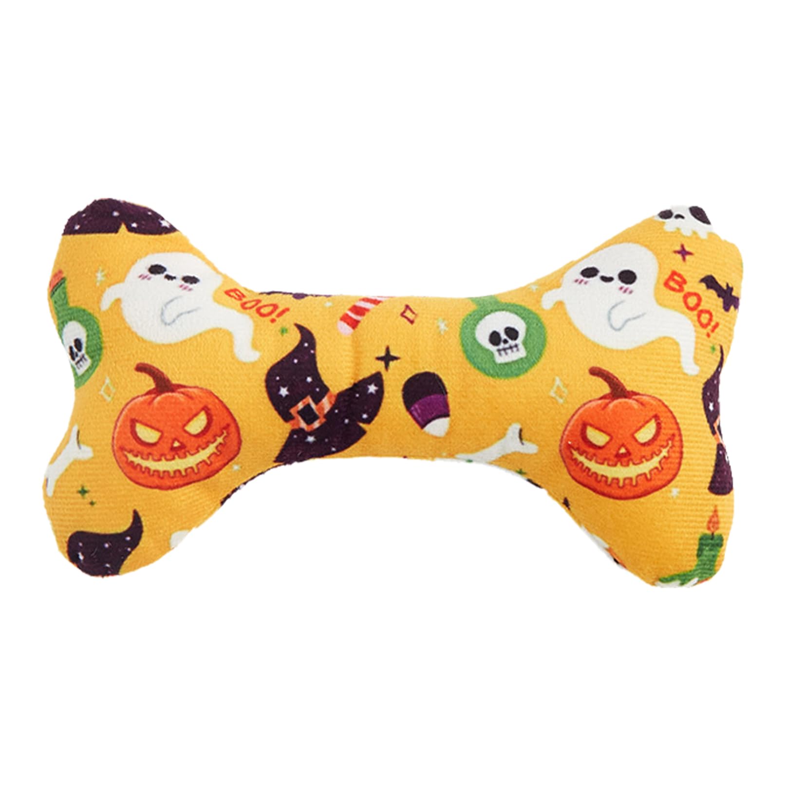 YiZYiF Halloween Dog Bone Toy with Squeaker Durable Plush Chew Toys for Aggressive Chewers Interactive Play for Small