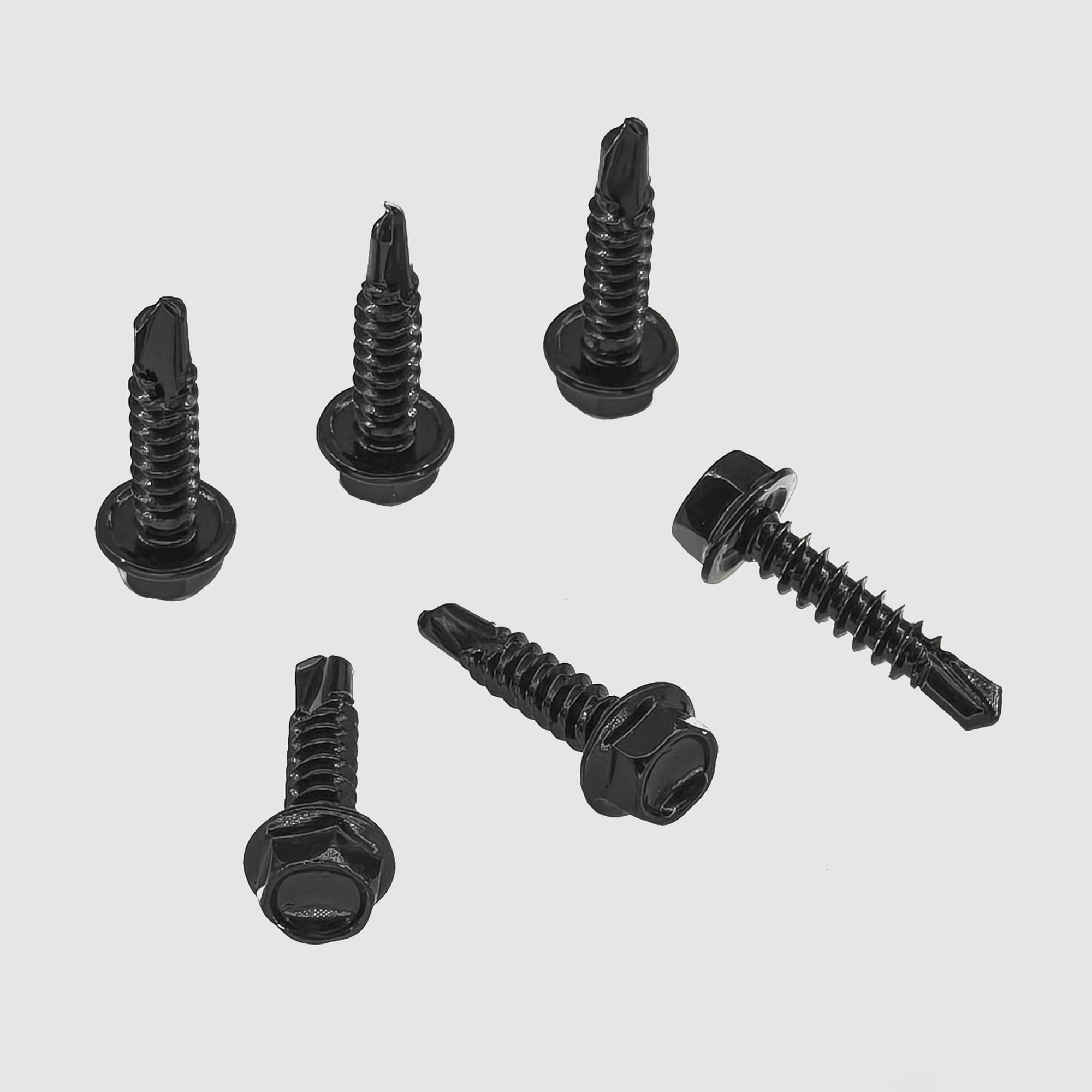 60 PCS Hex Head Self-Tapping Screws for Metal,Black 410 Stainless Steel Self-Drilling Screws (M4.2 * 19mm) - Image 3