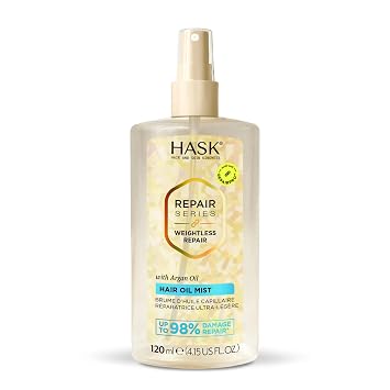 HASK Repair Series Weightless Repair Hair Oil Mist | Repairs Damage, Lightweight Hydration, Adds Shine | Vegan, Cruelty Free, Color Safe