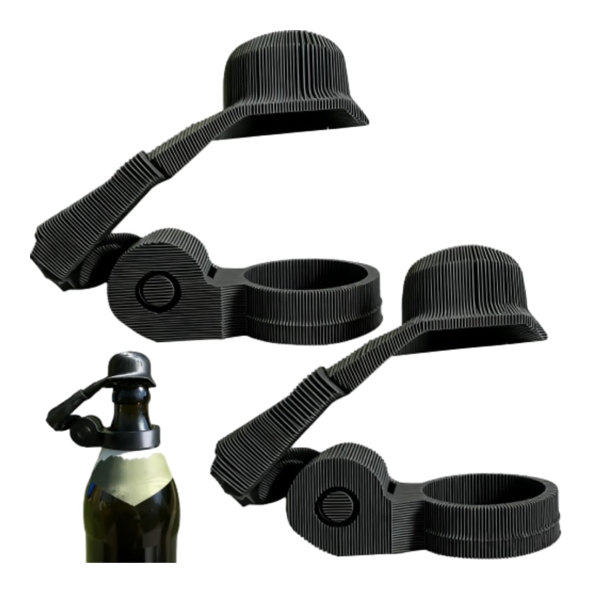Vauki 2 sztuki Soldier Salute kask do butelek piwa, wielokrotnego użytku, pyłoszczelny kask piwny, czarny, żołnierz Salute kask na butelki piwa, zabawne dekoracyjne nasadki, zamknięcie butelki piwa