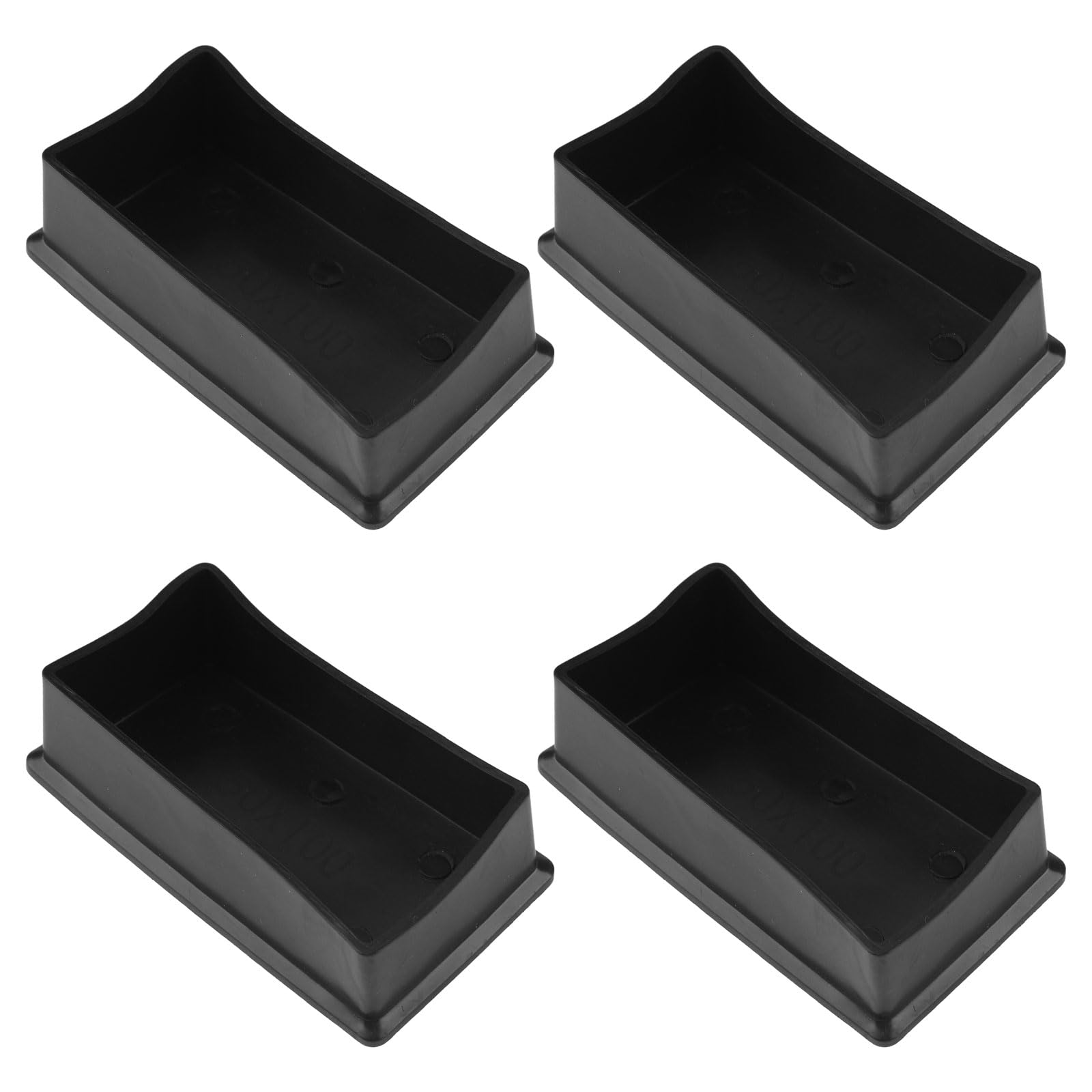 Protectores de patas de muebles de 5x10 cm, almohadillas de PVC negro que amortiguan el ruido