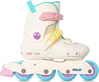 Nattork Inline Skates for Girls Kids Teens Boys Age 4-16, 4 Sizes Adjustable Blades Roller for Outdoor Indoor Birthday