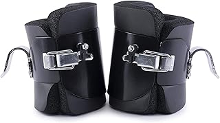 DXMCC Anti Gravity Inversion Boots Ab Crunch Abdominal Sit Up Hooks Bar Therapy Core Gym Fitness Exerciser Inversion Gravity Boots-Black-A Pair
