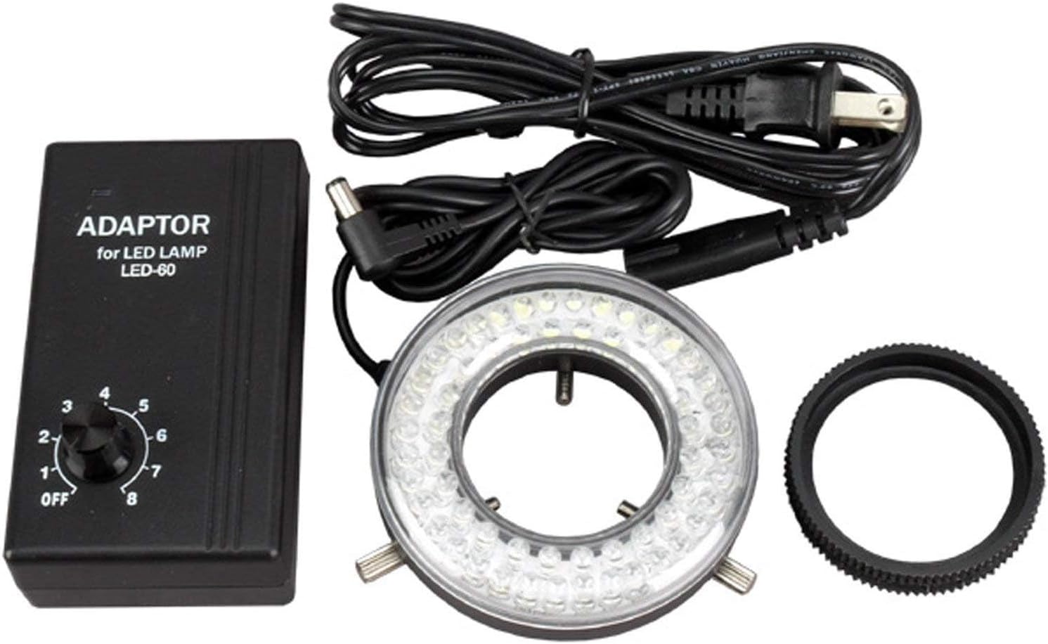 AmScope LED-64 64-LED Microscope Ring Light with Adapter