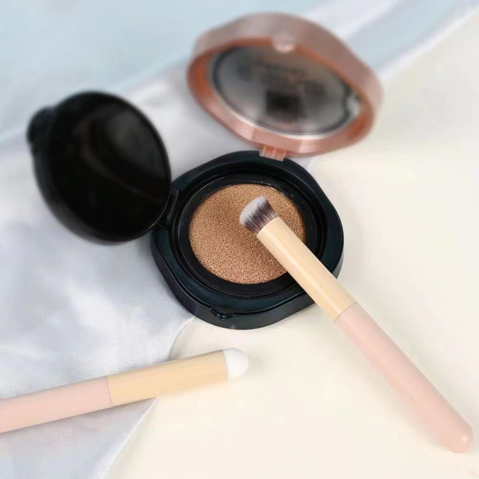 Makeup Brushes, Portable Special Mushroom Head Concealer Brush Sponge Dry and Wet Dual-use Multi-function Seamless Concealer Brush (Pink -3 packs)