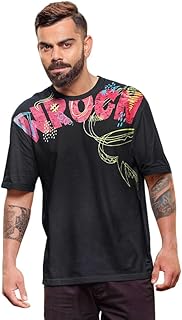 WROGN Men's 220 GSM Cotton Blend T-Shirt | Bold WROGN Placement Print | Oversized Fit