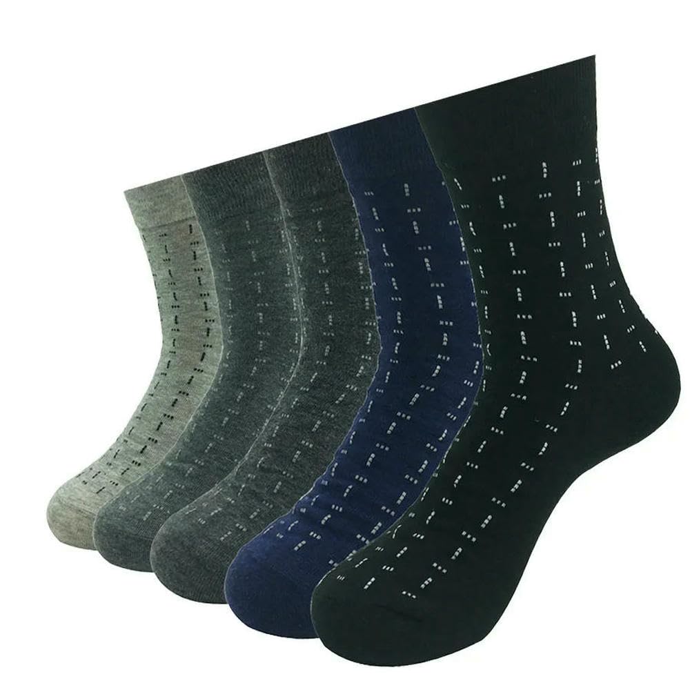 5 Paar lange Socken für Herren, gestreift, Baumwolle, atmungsaktiv, ideal für Arbeit, Ehemann oder Vater, 14 Stile