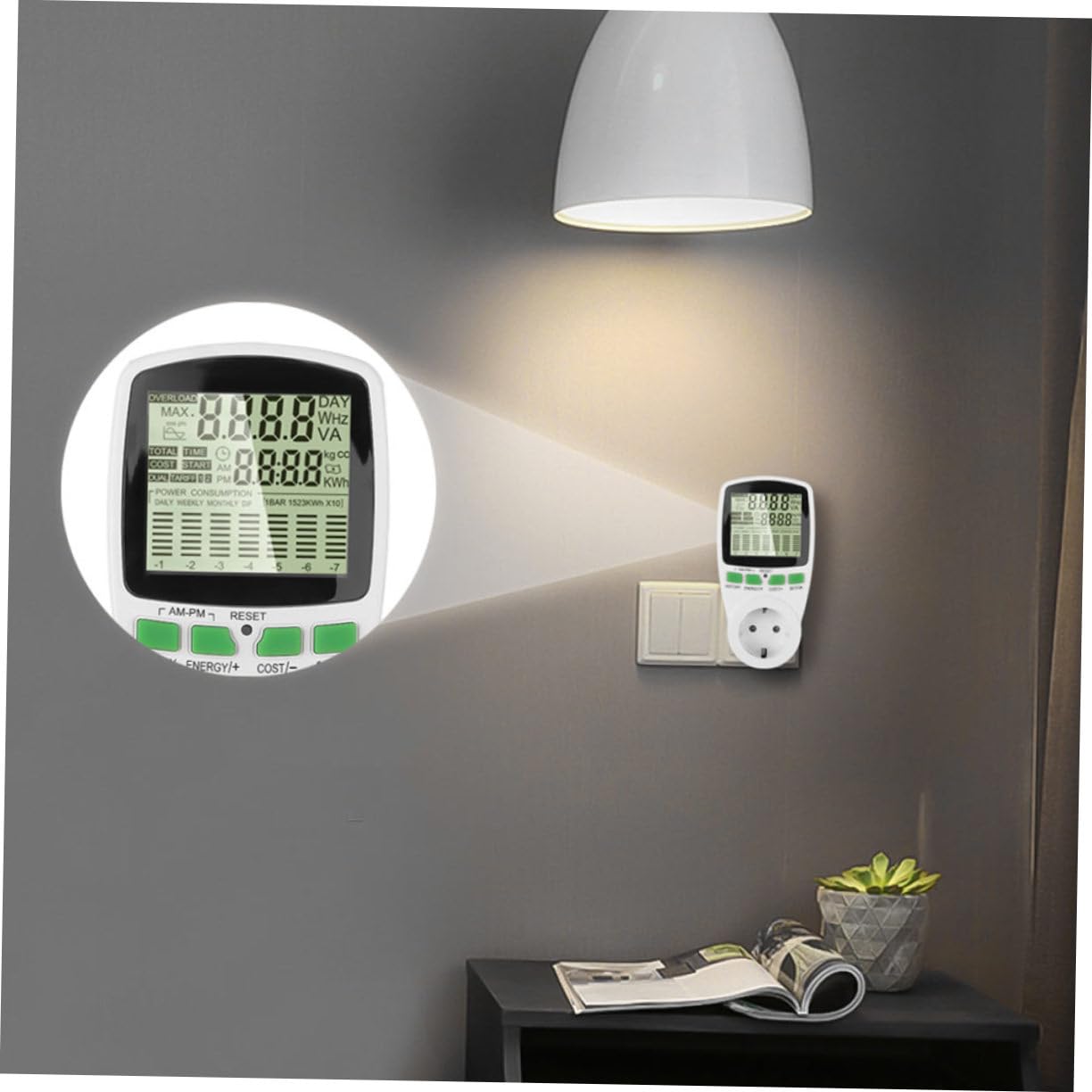Medidor De Potencia Con Pantalla Lcd Digital Analizador De Consumo De Energía Para Voltaje y Amperaje Real