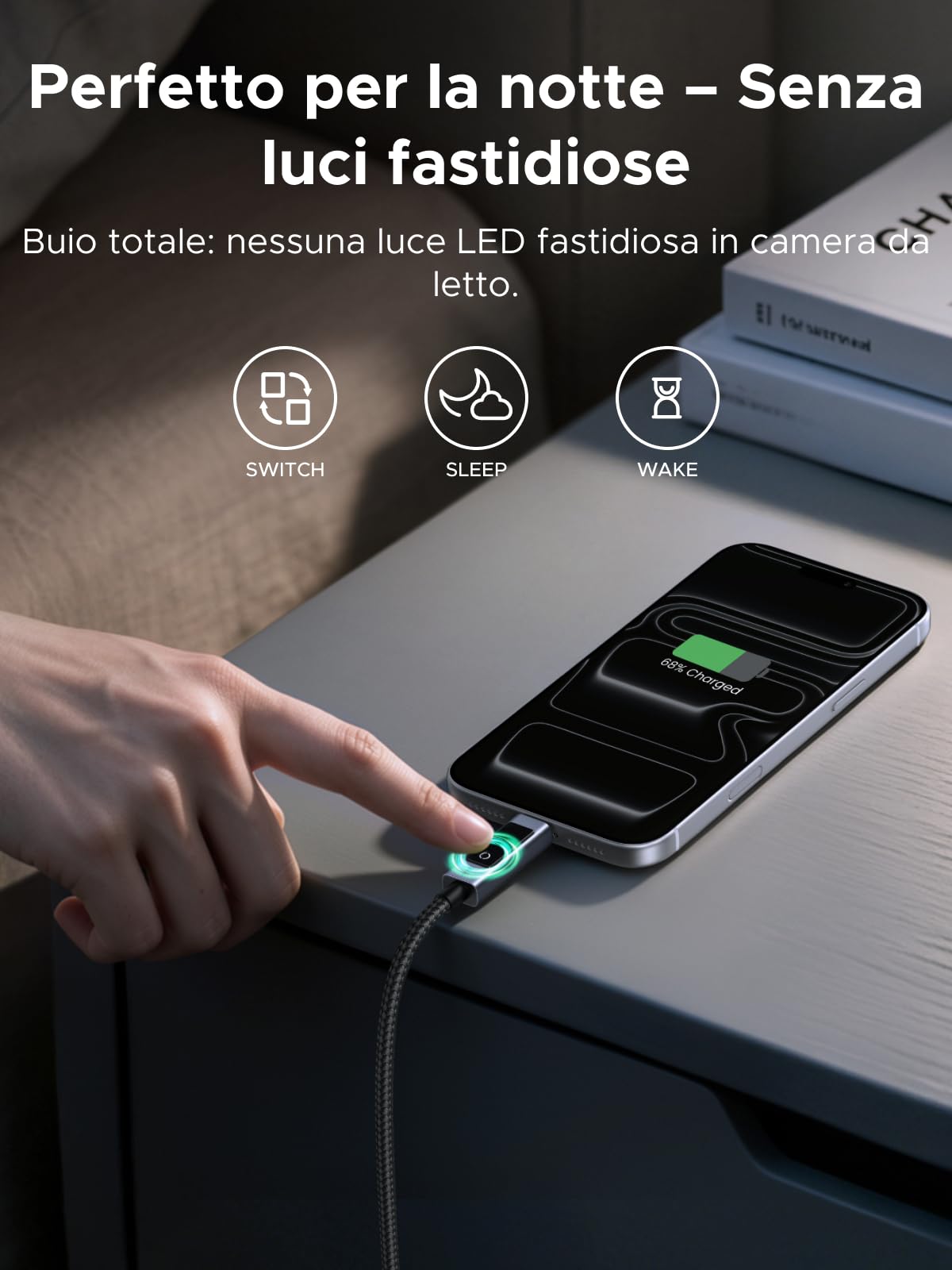 UGREEN Nexode 65W Caricatore USB C Ricarica Rapida Alimentatore (Nero) con UGREEN Nexode Cavo USB C PD 3.1 240W con Display Digitale a LED (2M)