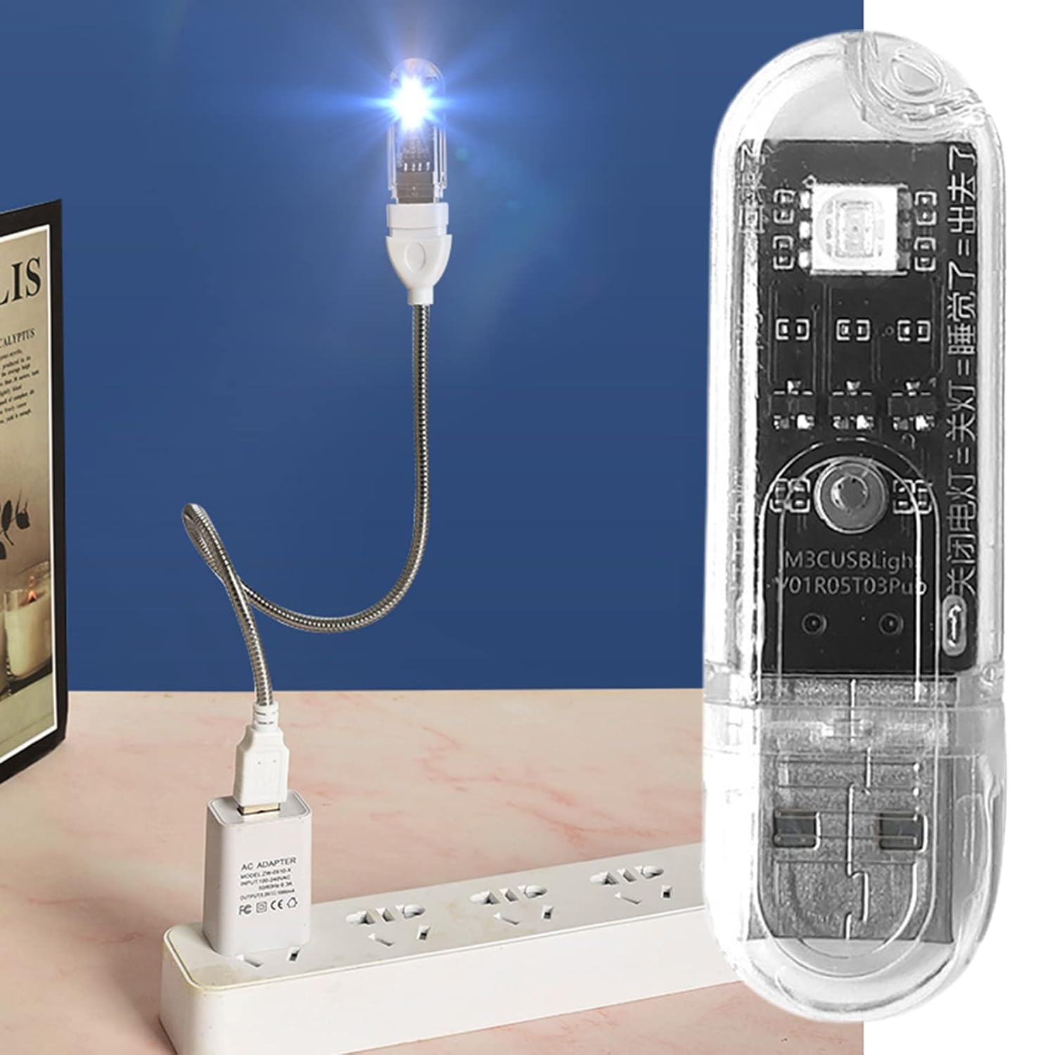 Shulemin Mini LED Night Light LED Night Lamp Ultra-Bright Voice Control Dimmable Flicker-Free Illumination Transparent Required USB Night