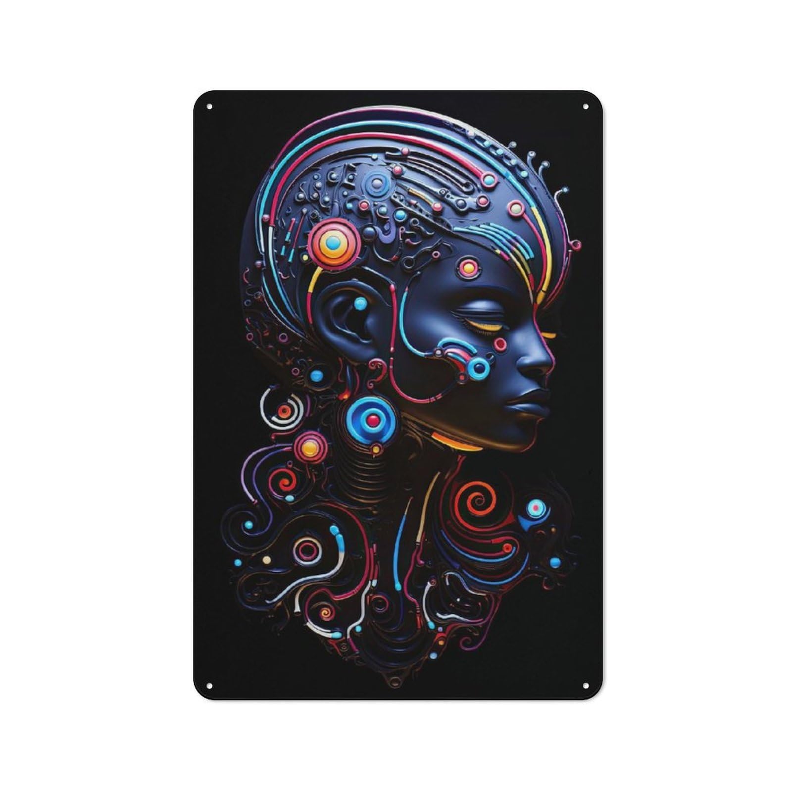 Neon IV Decorative Metal Sign 30x20cm, Creative Studio Wall Plaque for Hobby Room, Office, Lounge Or Living Room