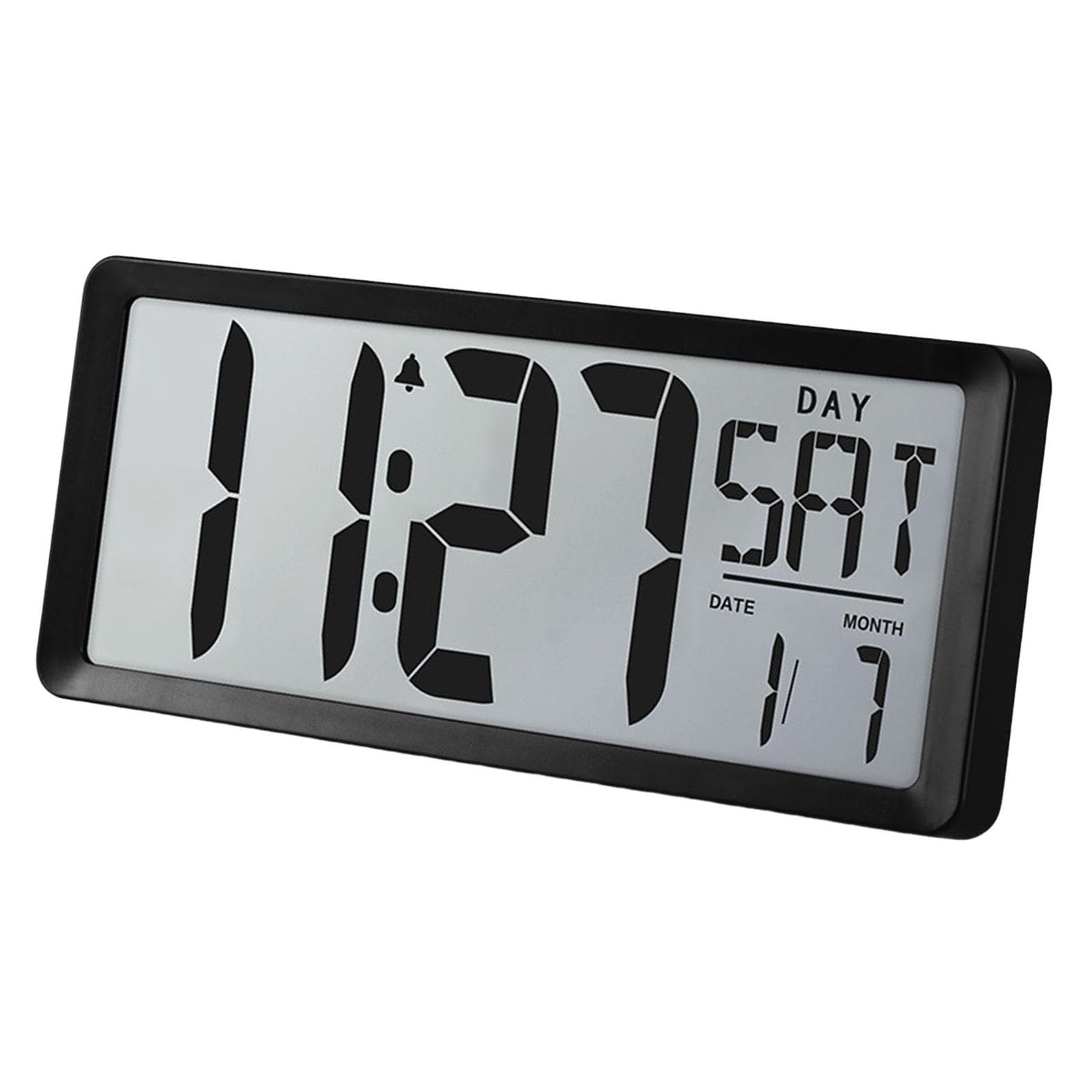 Große digitale LCD Wanduhr mit Temperatur und Datumsanzeige – 35, 6 cm (14 Zoll) leise mit Weckern für Heimbüro, Wanduhr Aufhängen
