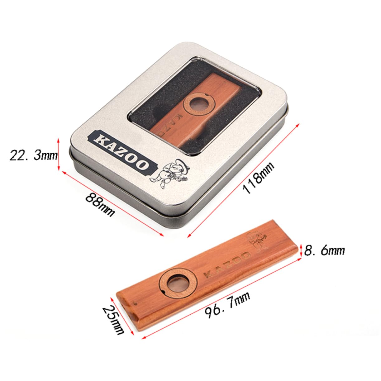 SUPVOX 3pezzi Kazoo Legno Per Strumento Musicale Educativo Per Prescolari Facile Da Suonare Compatibile Con Chitarra e Ukulele Design Classico e Superficie Liscia Marrone