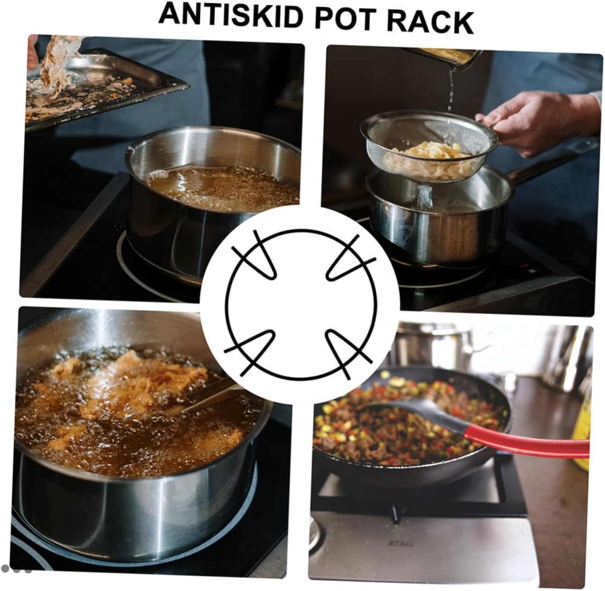 4pcs Non-slip Wok Ring Bracket for Gas Stove Stable Pot Holder for Small Milk Pots Heat Resistant Wok Accessories for Secure Cooking Surface