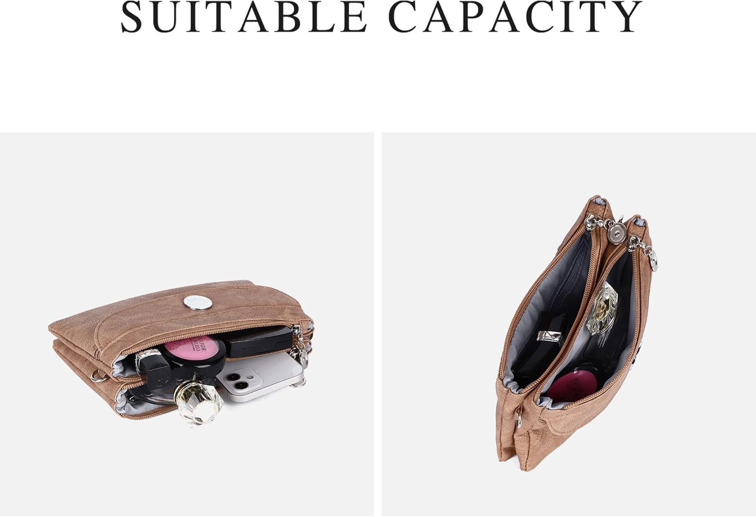 Angel Kiss Crossbody Bags Small Purses for Women Vegan Leather Cell Phone Wallet Purse with Wristlet Strap - Image 4