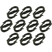 10PCS Heavy Duty S Shaped Double Ended Hanging Hooks 8 Shaped Hooks 2.2x1.65x0.35Inch for Waterproof Cloth Ropes Sunshade Nets Curtains Cargo Nets Sunshade Canopy Fixation Black
